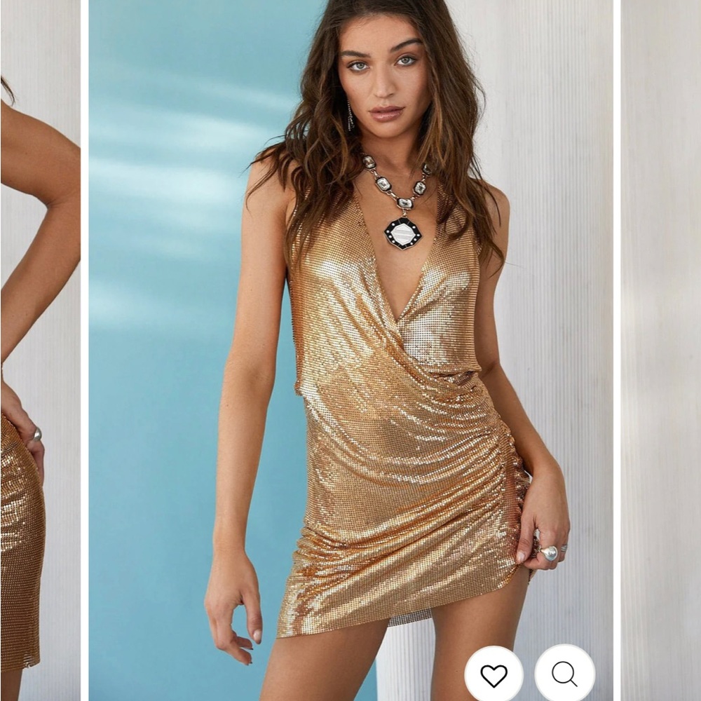 Gold chainmail dress
